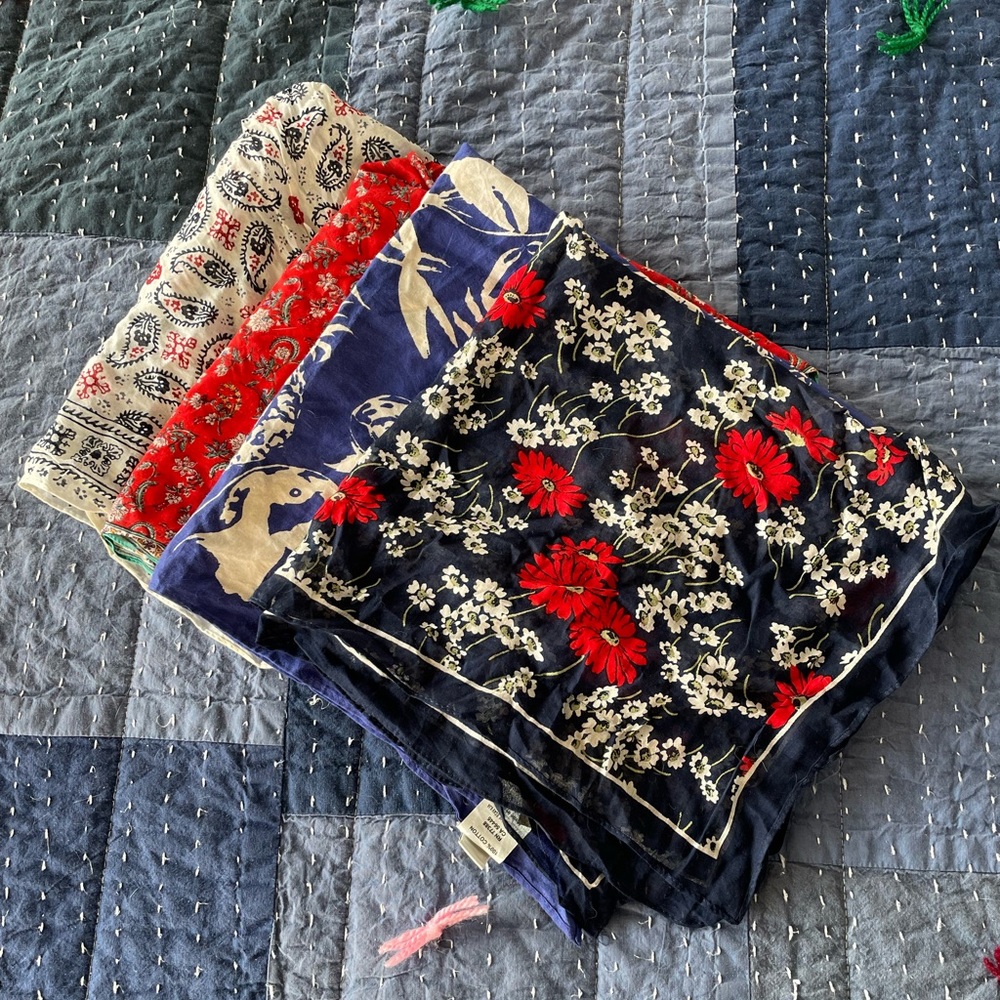 Lot of Four Madewell Bandanas in Different Patterns